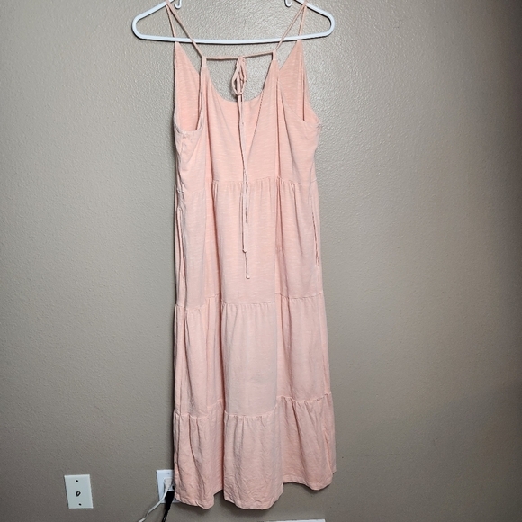 Old Navy Womens Washed Coral Tiered Slub-Knit Midi Cami Swing Dress-Size L - Picture 7 of 12